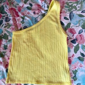Yellow one shoulder top